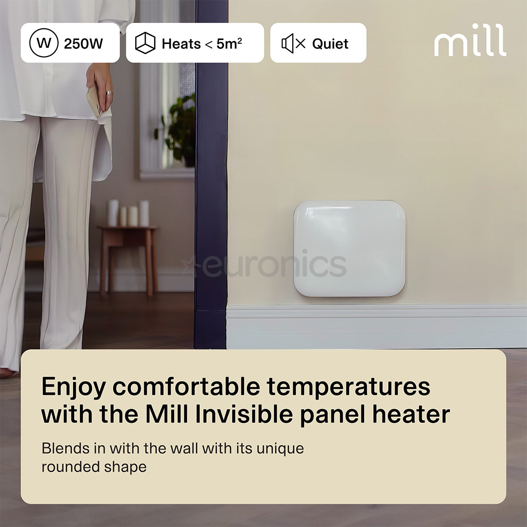 Mill Invisible, 250 Вт, белый - Панельный обогреватель