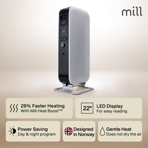 Mill Gentle Air, 1000 W, valge - Õliradiaator