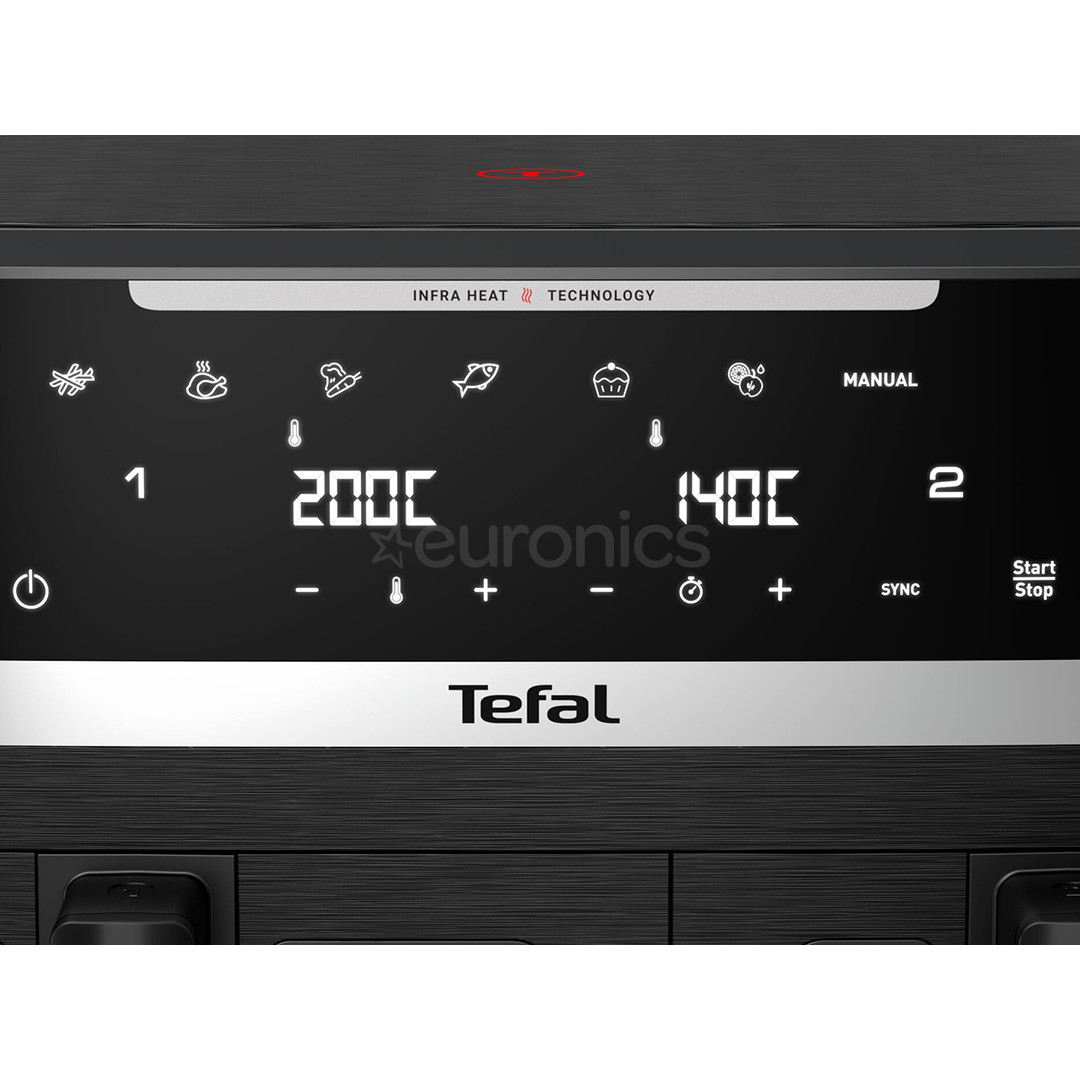 Tefal Ever Fry XXL Dual, 2700 W, 11 L, must - Kuumaõhufritüür