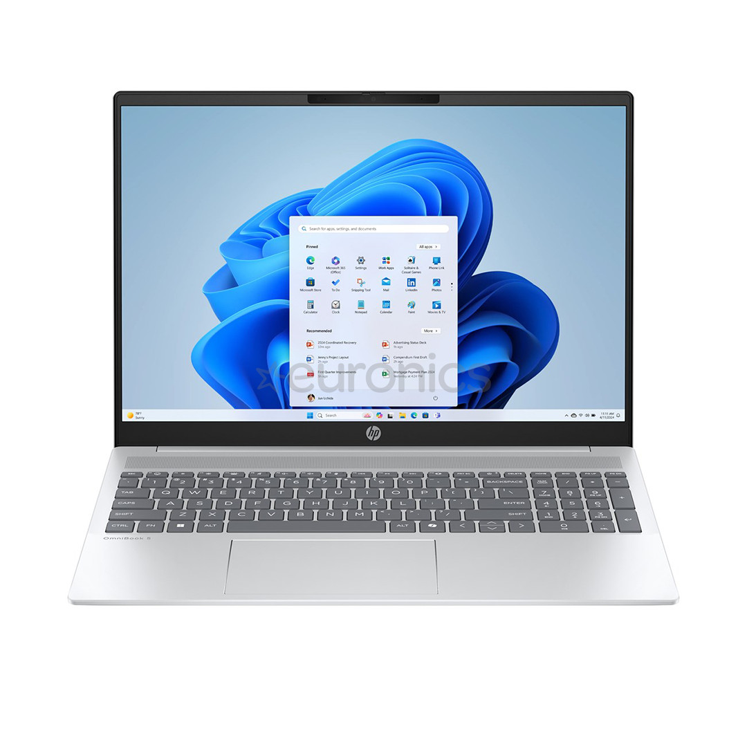 HP OmniBook 5, 16'', WUXGA, OLED, Ultra 5, 16 GB, 512 GB, ENG, hõbe - Sülearvuti