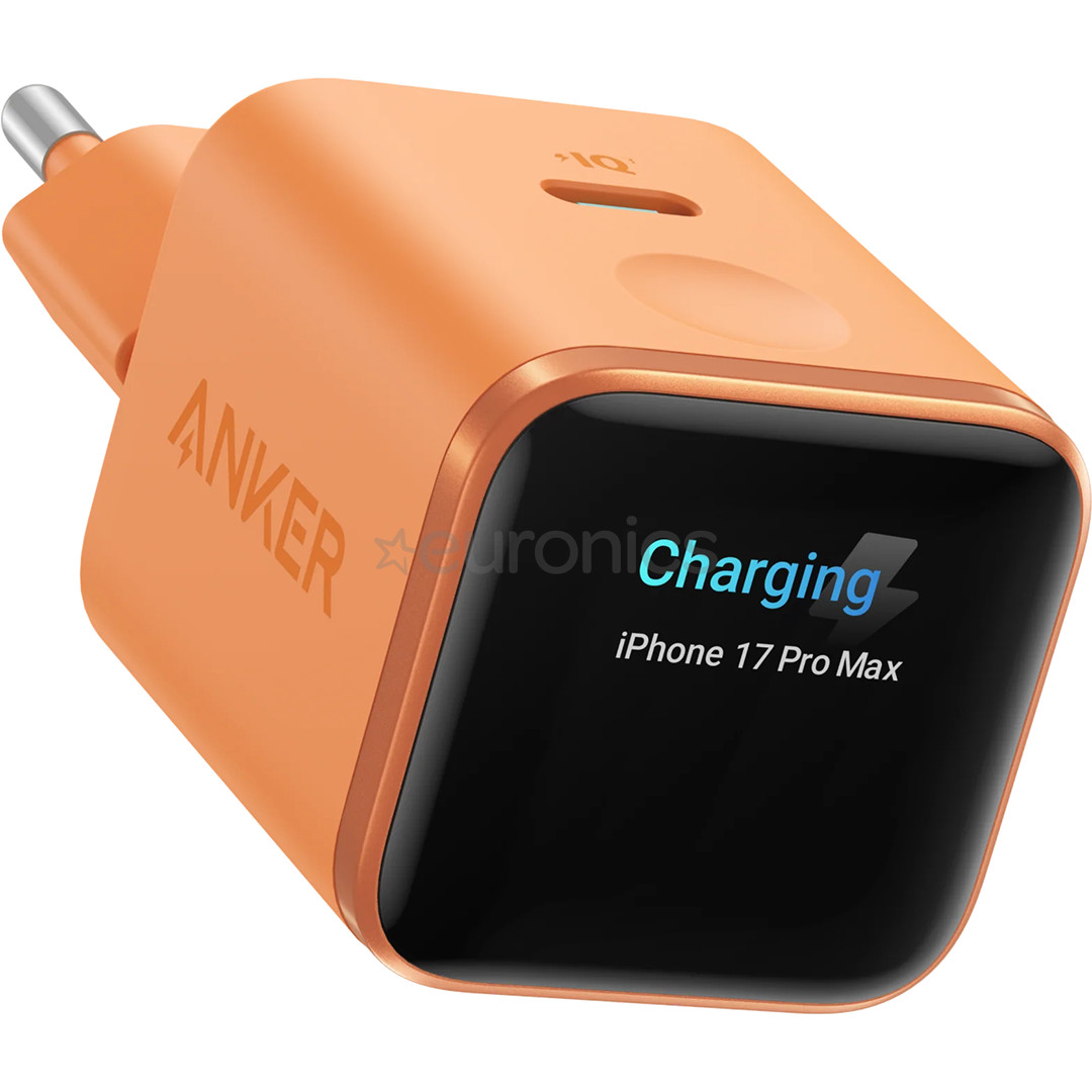 Anker Nano Smart Display Charger, 45W, oranž - Laadimisadapter