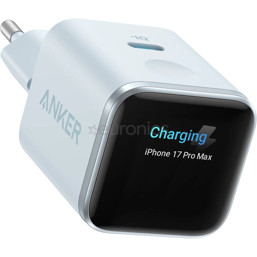Anker Nano Smart Display Charger, 45W, sinine - Laadimisadapter