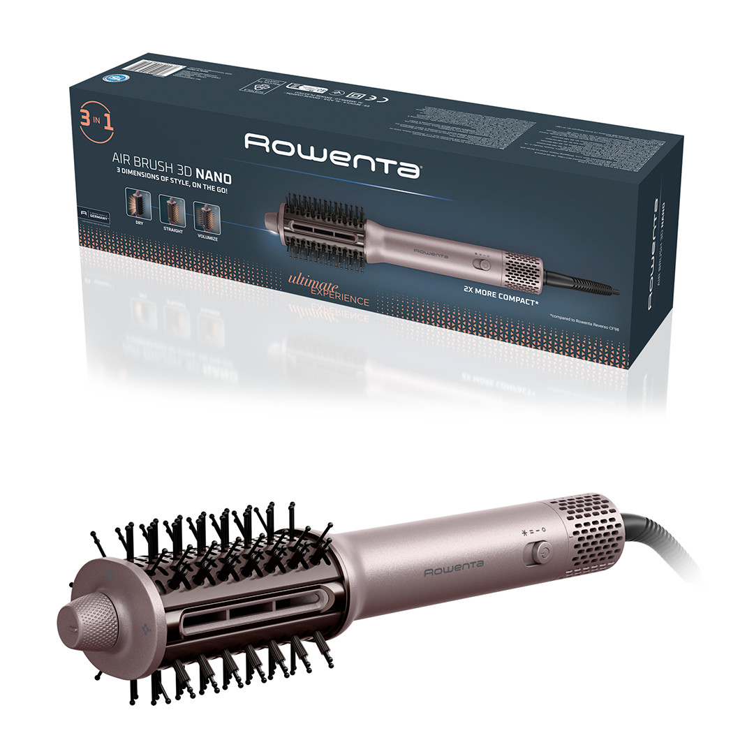Rowenta Air Brush 3D Nano, 810 Вт, розовый - Фен-щетка