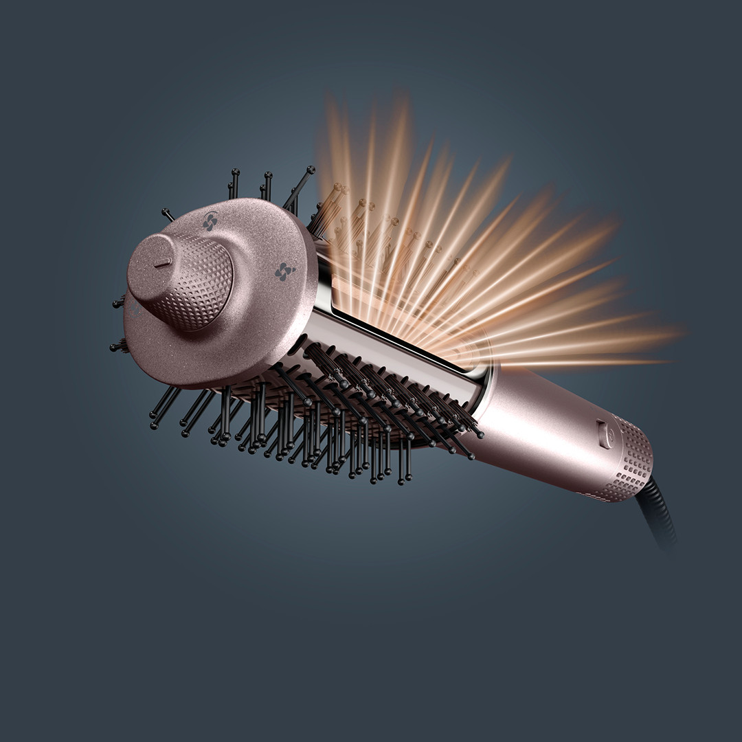 Rowenta Air Brush 3D Nano, 810 Вт, розовый - Фен-щетка