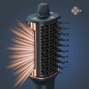 Rowenta Air Brush 3D, 1100 Вт, синий/медный - Фен-щетка