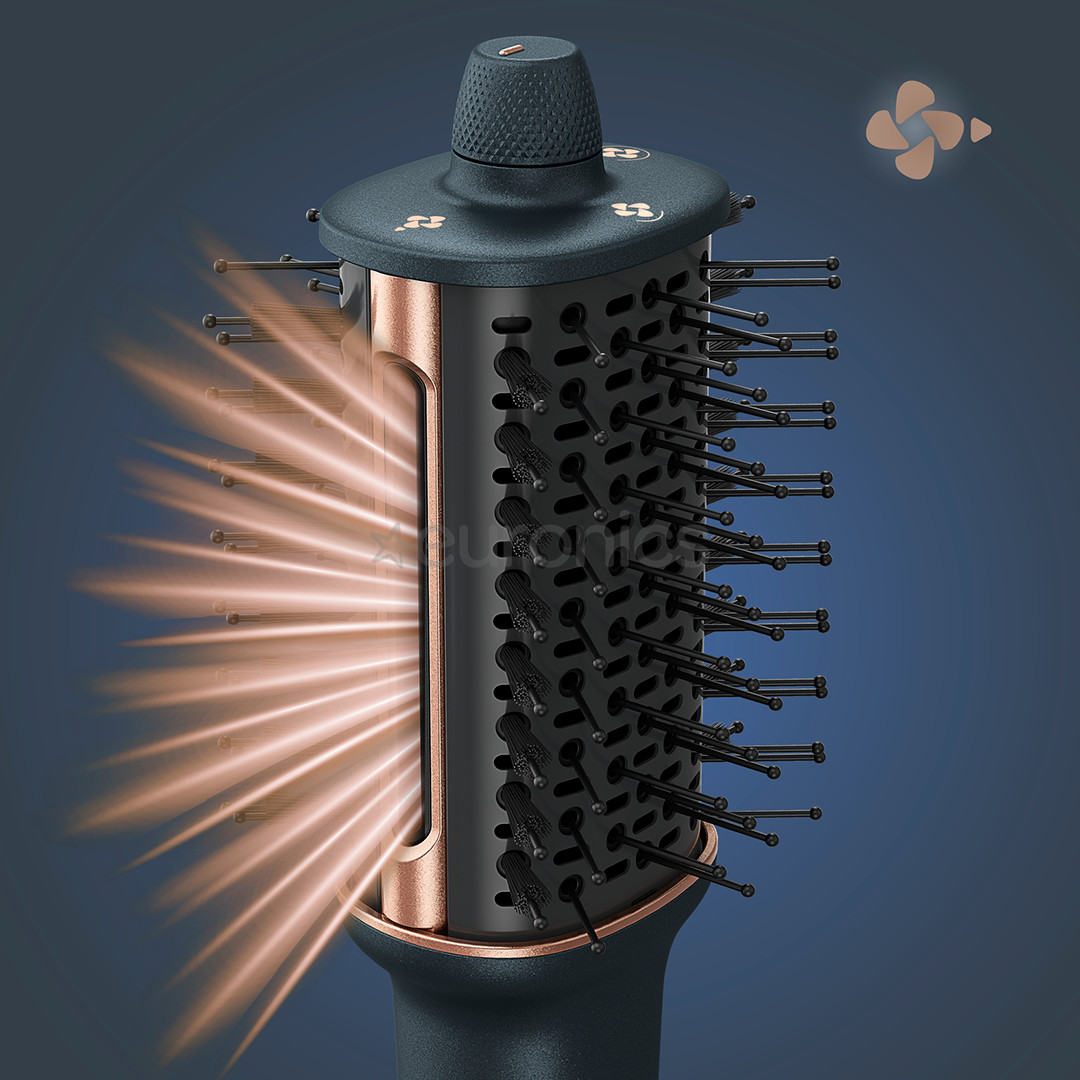 Rowenta Air Brush 3D, 1100 Вт, синий/медный - Фен-щетка