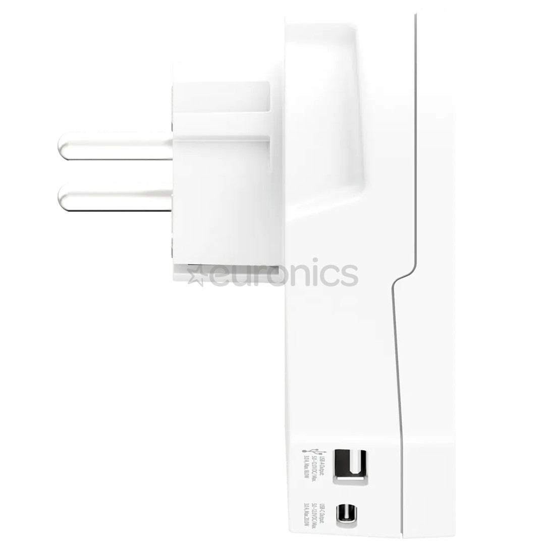Skross World to Europe, USB-A, USB-C, valge - Reisiadapter