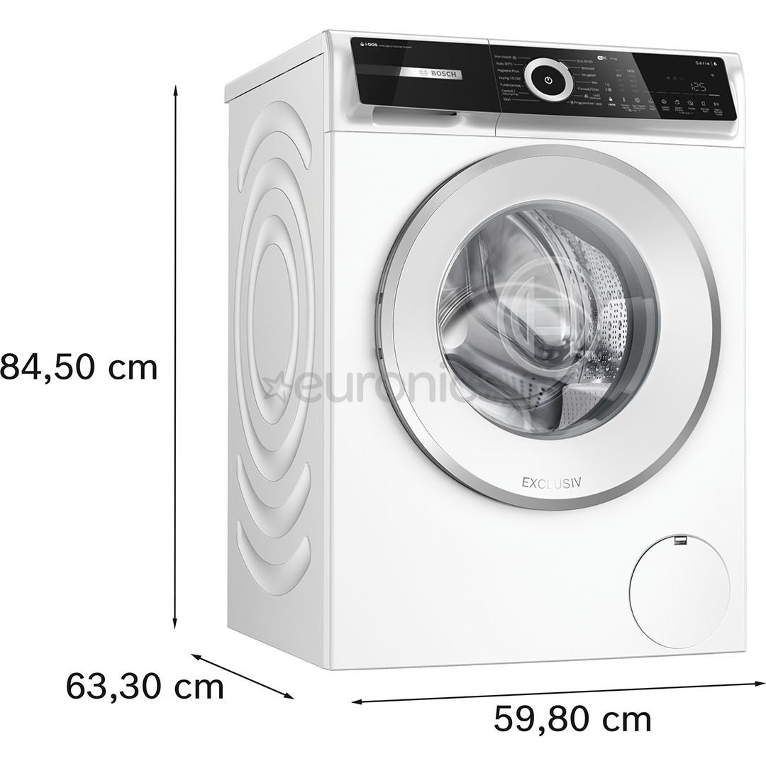Bosch, Series 6, 11 кг, глубина 59 см, 1400 об/мин - Стиральная машина с передней загрузкой
