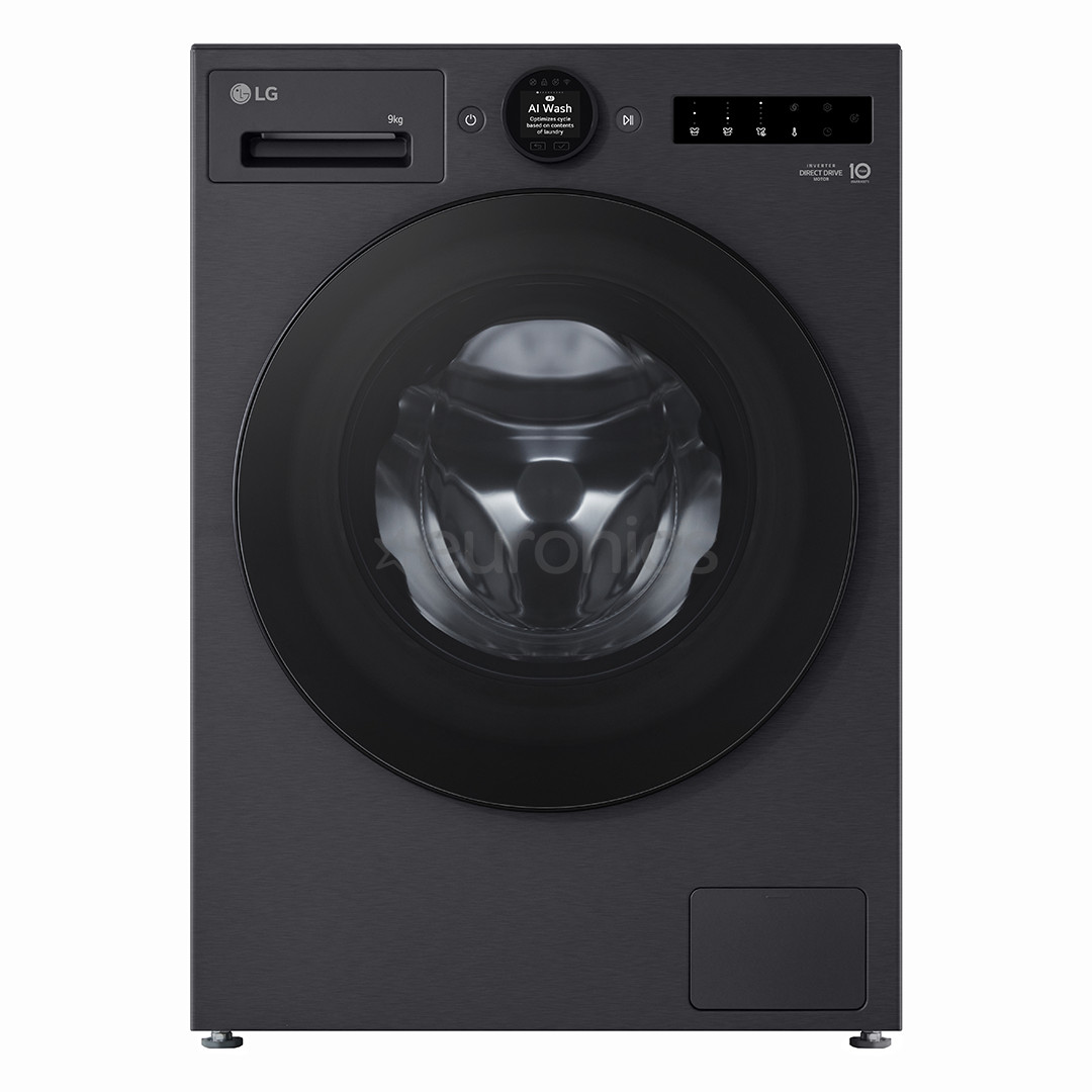 LG, 9 kg, sügavus 47.5 cm, 1200 p/min, must - Eestlaetav pesumasin