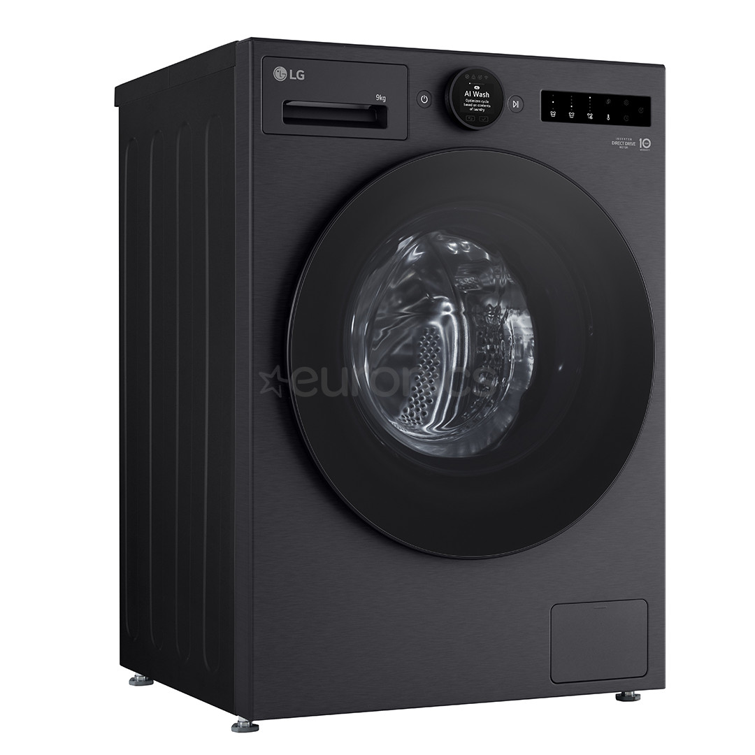 LG, 9 kg, sügavus 47.5 cm, 1200 p/min, must - Eestlaetav pesumasin