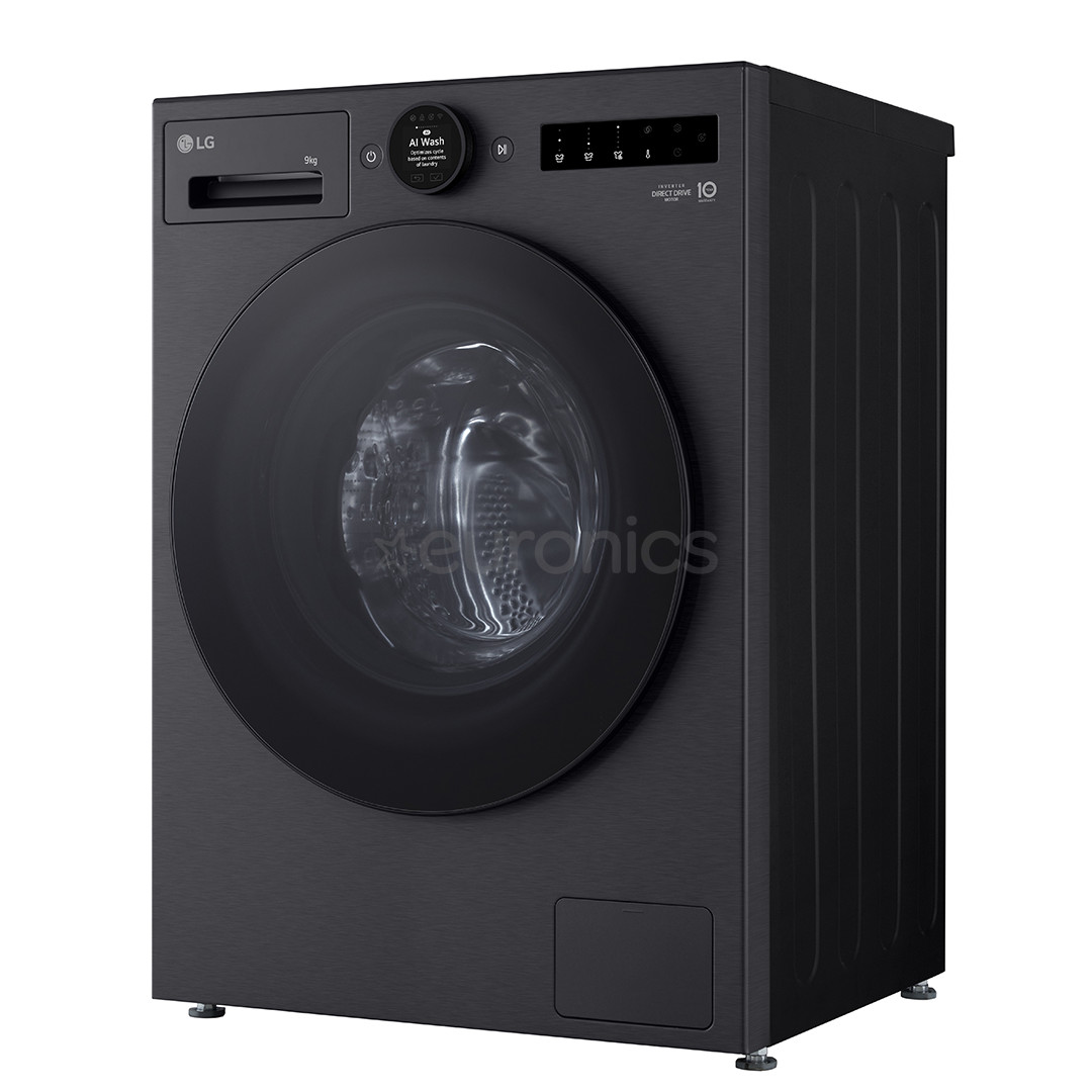 LG, 9 kg, sügavus 47.5 cm, 1200 p/min, must - Eestlaetav pesumasin