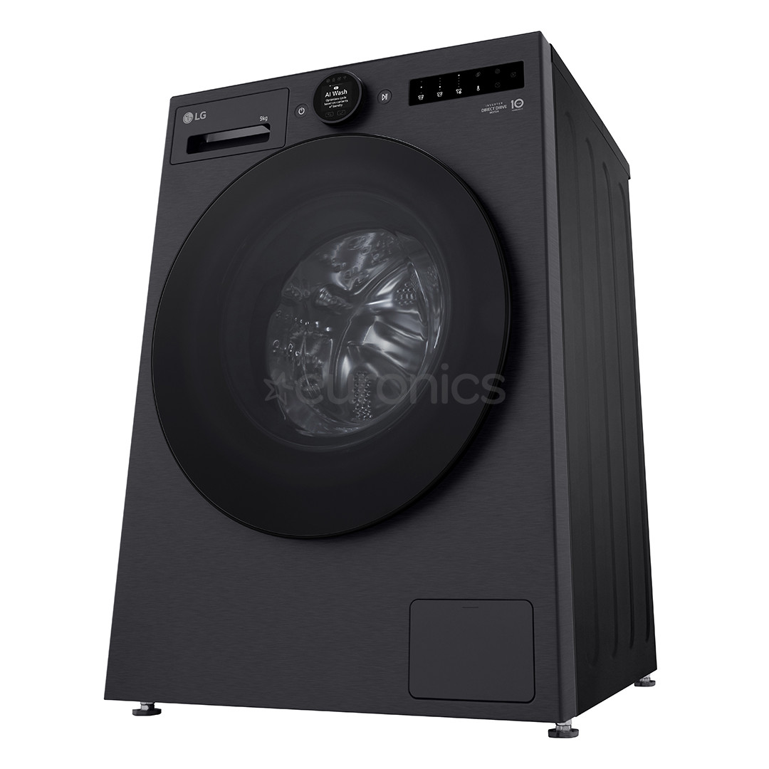 LG, 9 kg, sügavus 47.5 cm, 1200 p/min, must - Eestlaetav pesumasin