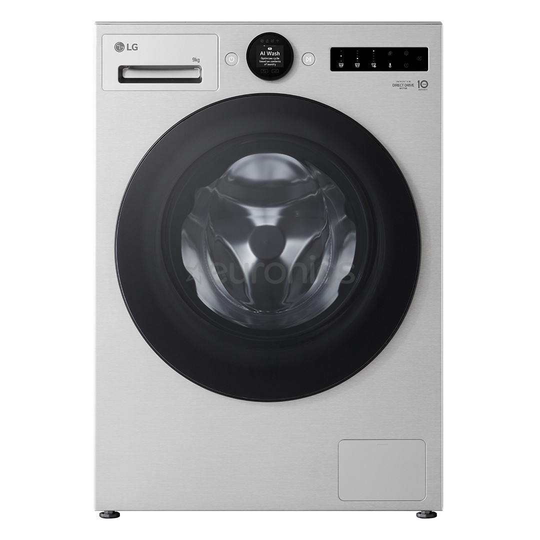 LG, 9 kg, depth 47.5 cm, 1200 rpm, silver - Front load washing machine