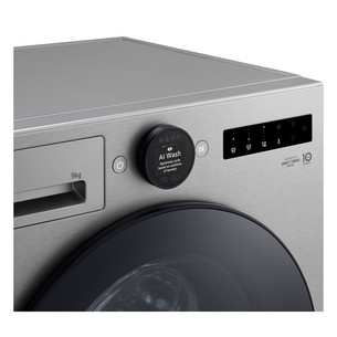 LG, 9 kg, depth 47.5 cm, 1200 rpm, silver - Front load washing machine