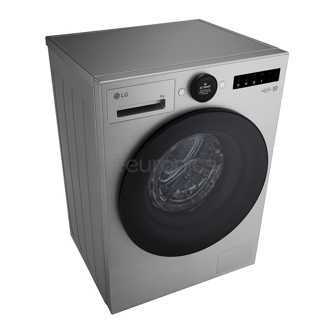LG, 9 kg, depth 47.5 cm, 1200 rpm, silver - Front load washing machine
