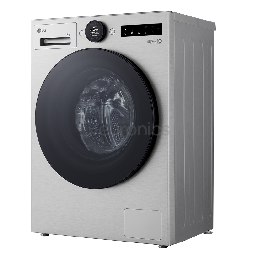 LG, 9 kg, depth 47.5 cm, 1200 rpm, silver - Front load washing machine
