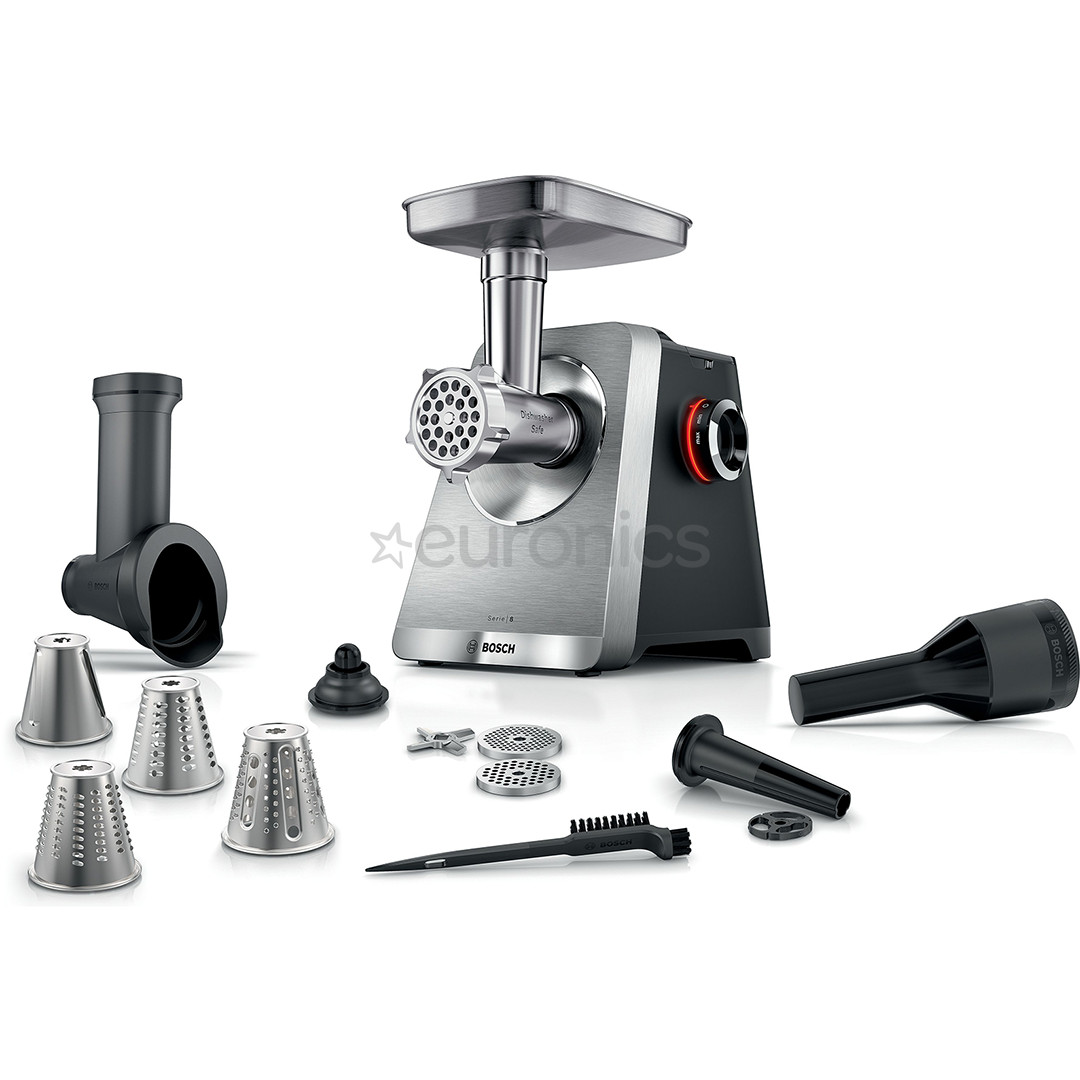 Bosch MultiPower, Series 8, black/stainless steel - Meat mincer