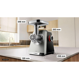 Bosch MultiPower, Series 8, black/stainless steel - Meat mincer