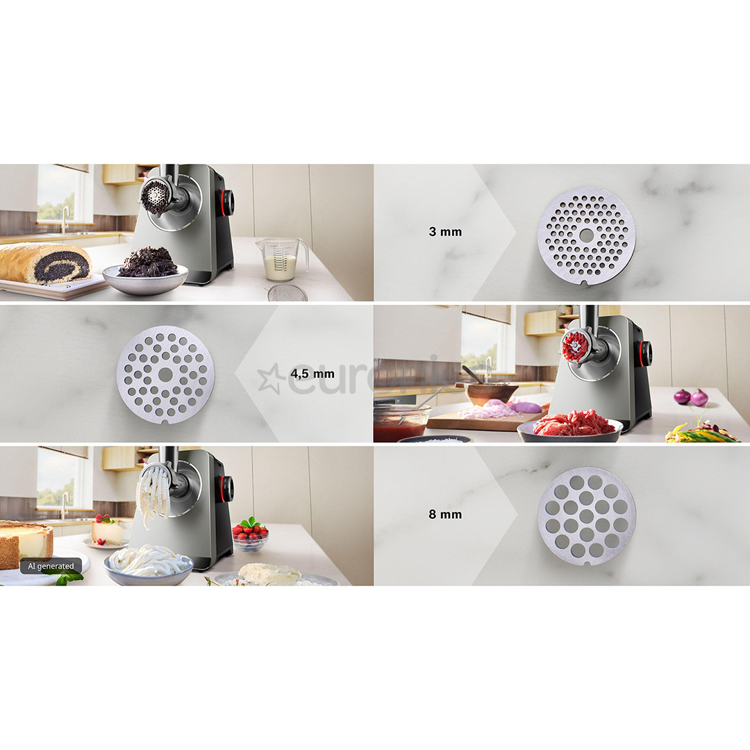 Bosch MultiPower, Series 8, black/stainless steel - Meat mincer