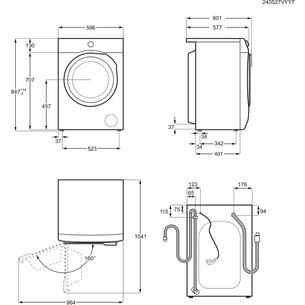 AEG 7000 Series ProSteam, 9 kg, depth 57.2 cm, 1400 rpm - Front load washing machine