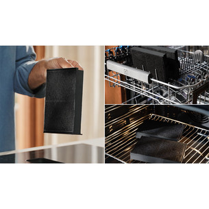 Electrolux 600 XT Bridge, laius 60 cm, must - Integreeritav pliidiplaat õhupuhastiga