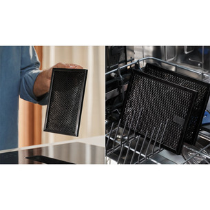 Electrolux 600 XT Bridge, laius 60 cm, must - Integreeritav pliidiplaat õhupuhastiga