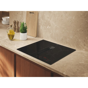 Electrolux 600 XT Bridge, laius 60 cm, must - Integreeritav pliidiplaat õhupuhastiga