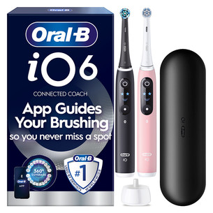 Braun Oral-B iO6 Duo Pack, черный/розовый - Комплект электрических зубных щеток IOM6D.2J6