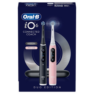 Braun Oral-B iO6 Duo Pack, черный/розовый - Комплект электрических зубных щеток