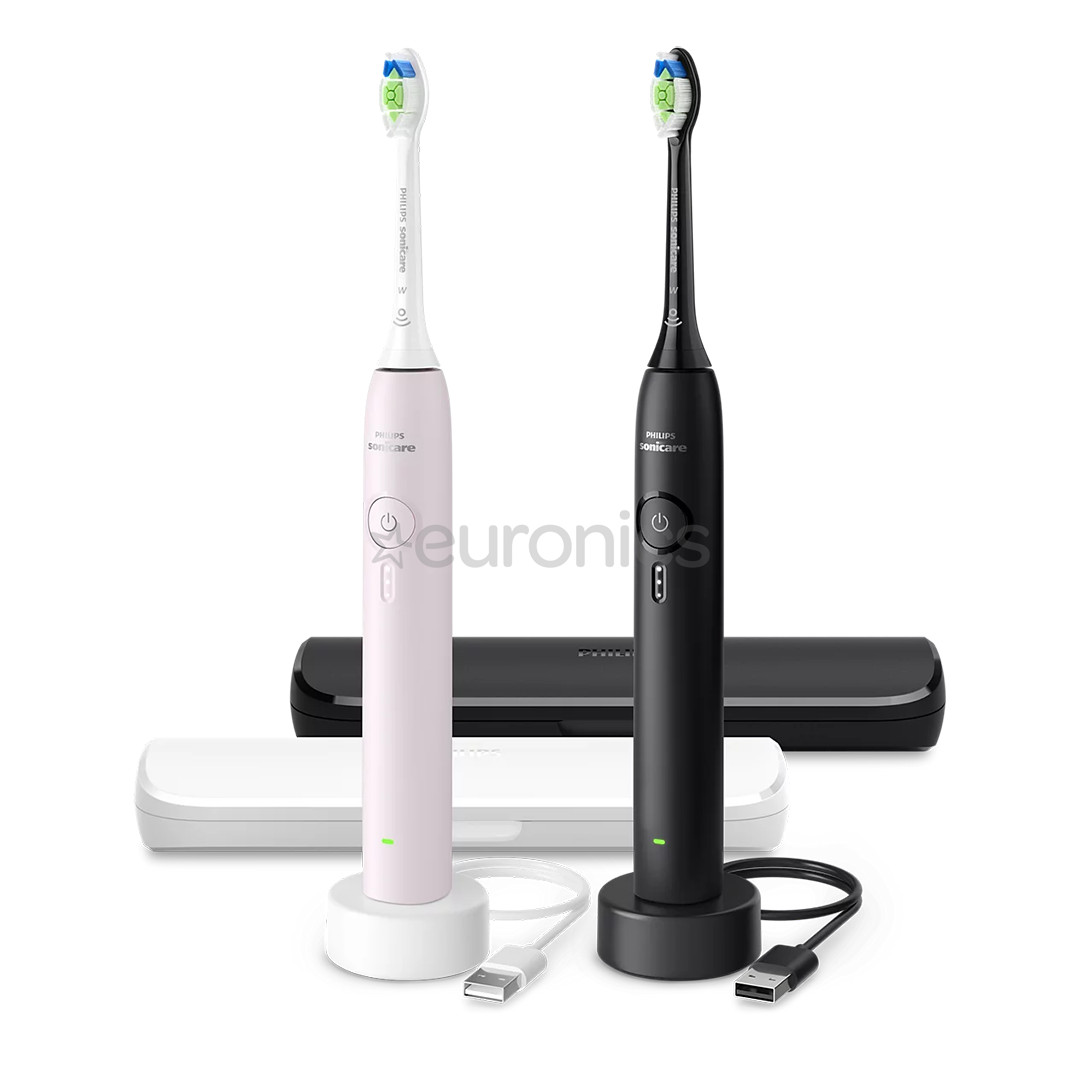Sonicare 3100 Series, pink/black - Electric toothbrush set