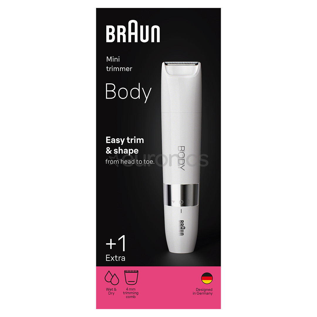Braun, сухое и влажное использование, белый - Мини-триммер