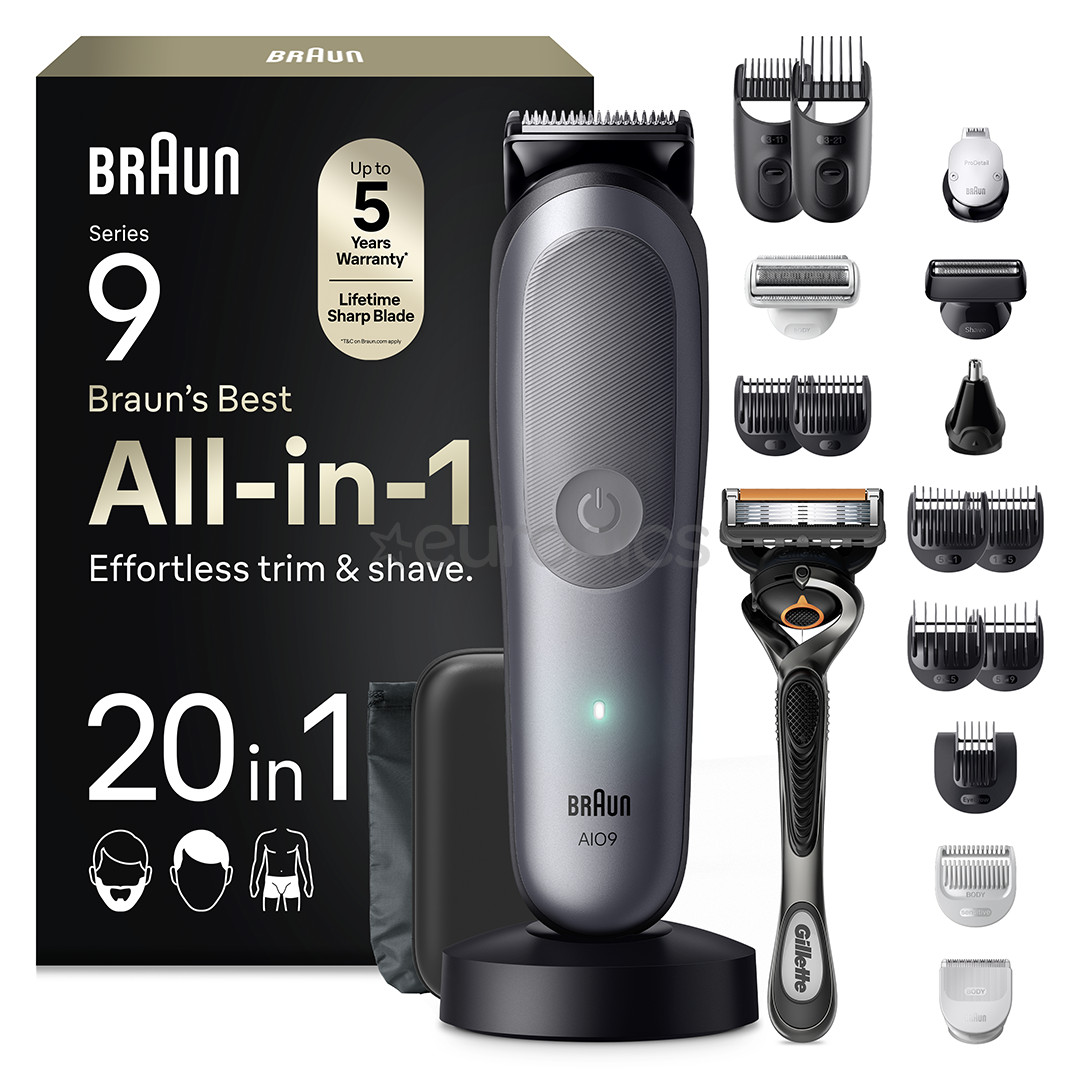 Braun All-in-1 Серия 9, 20 в 1, серый - Мультитриммер