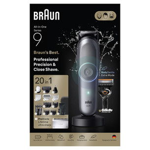 Braun All-in-1 Серия 9, 20 в 1, серый - Мультитриммер