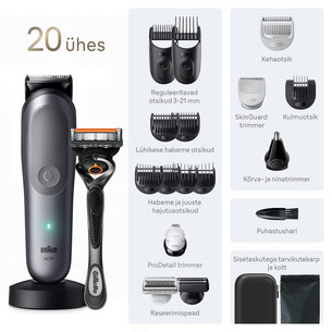 Braun All-in-1 Серия 9, 20 в 1, серый - Мультитриммер