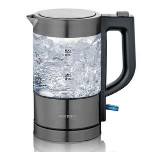 Severin, 1000 W, glass/dark stainless steel - Kettle