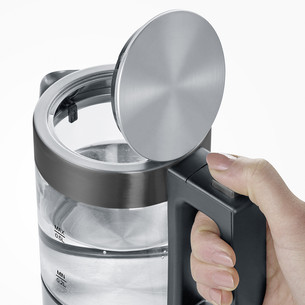 Severin, 1000 W, glass/dark stainless steel - Kettle