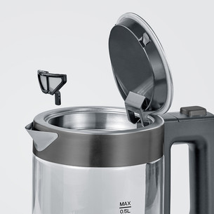 Severin, 1000 W, glass/dark stainless steel - Kettle
