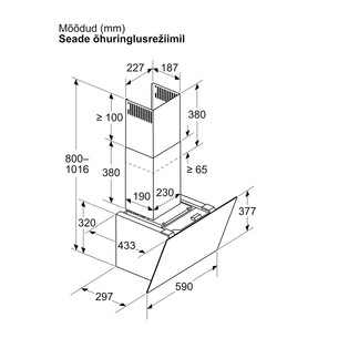 Bosch Series 6, 768 m³/h, laius 60 cm, must - Õhupuhasti