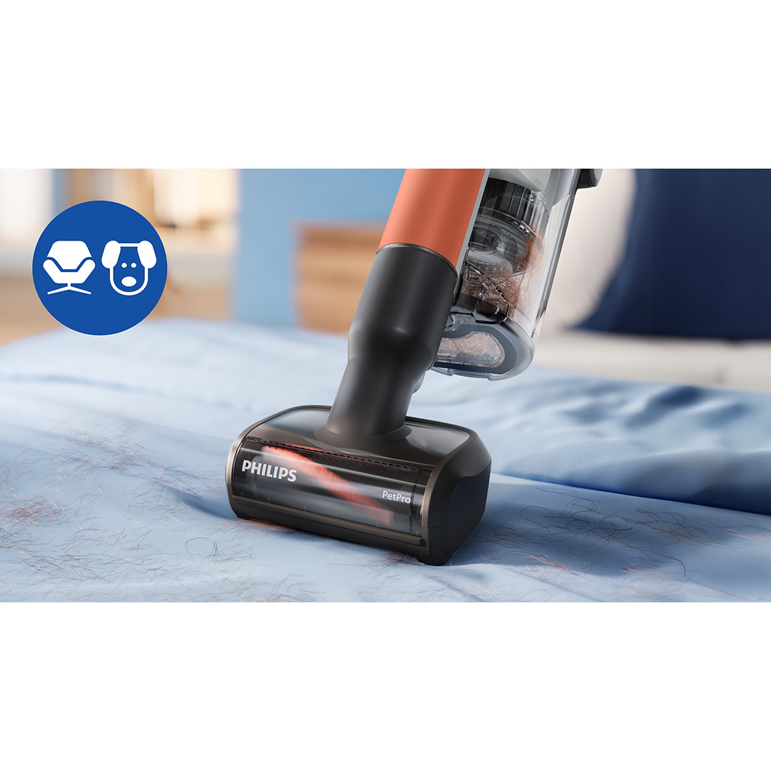Philips PowerUp 30, оранжевый/серебристый - Беспроводной пылесос
