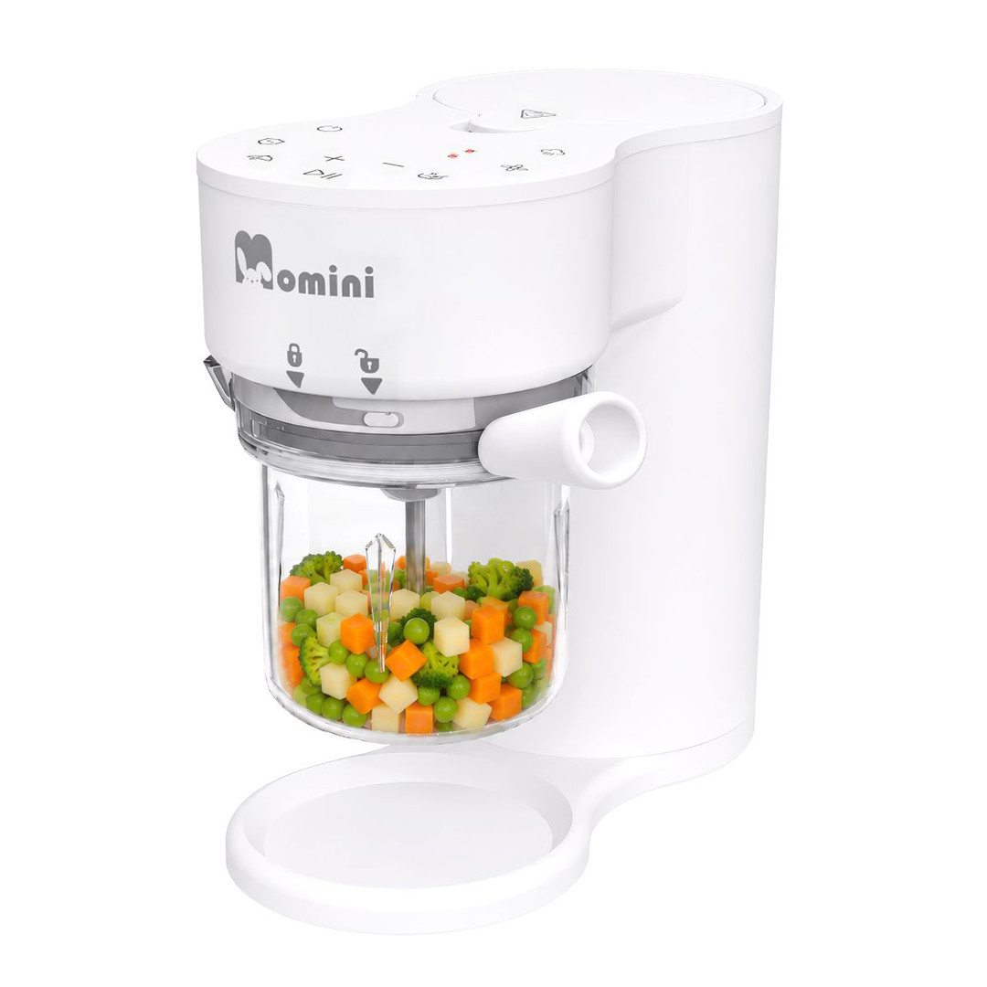 Momini YummyMaker 5-in-1, self-sterilization, white - Baby steam blender