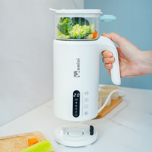 Momini TinyCook 6-in-1, milk preparation function, white - Steam blender