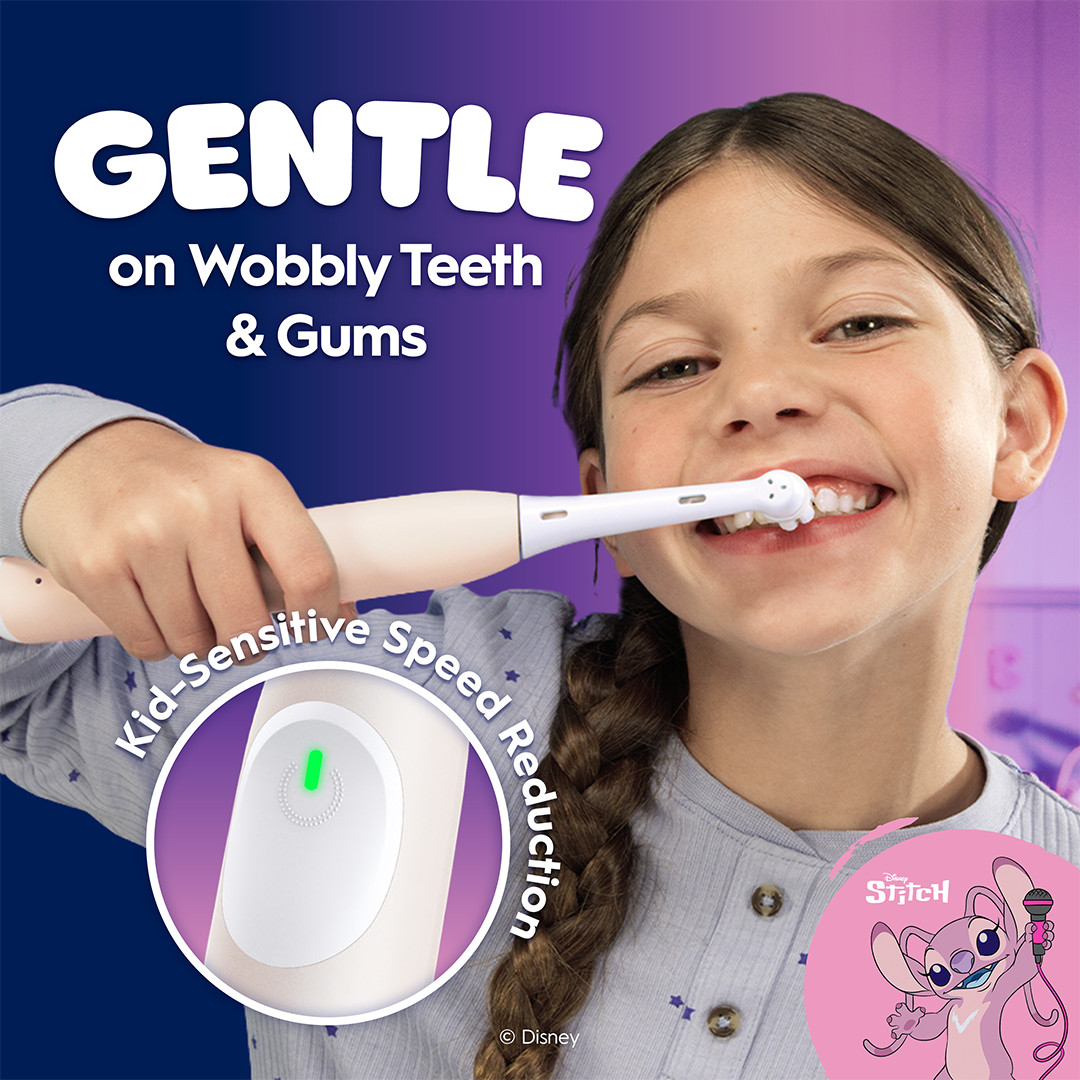 Braun Oral-B iO Kids Disney Stitch Angel, roosa - Elektriline hambahari