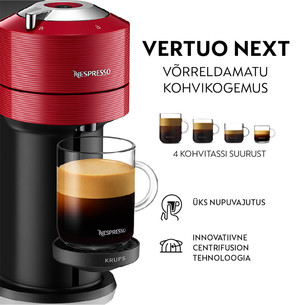 Krups Nespresso Vertuo Next, красный - Капсульная кофеварка