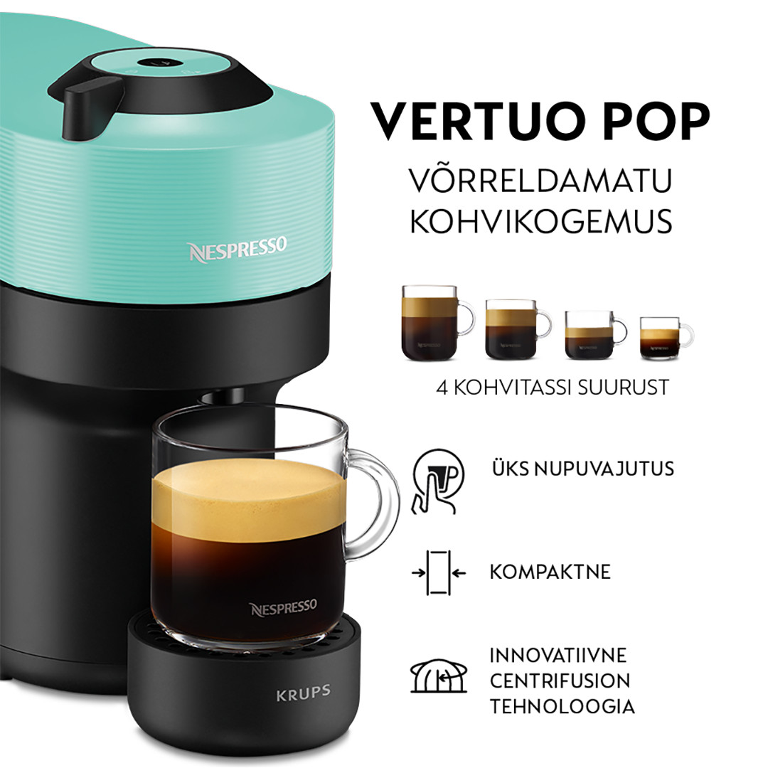 Krups Nespresso Vertuo Pop, mint - Capsule coffee machine