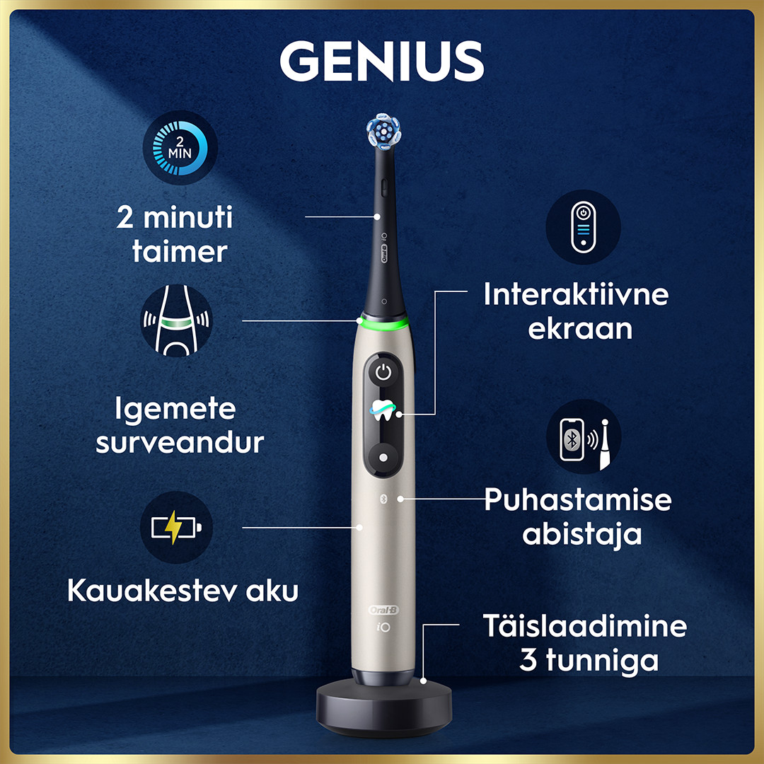 Braun Oral-B iO 9, Lunar Gold, kuldne - Elektriline hambahari