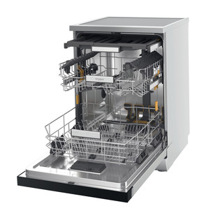 Whirlpool, 15 place settings, stainless steel - Free standing dishwasher
