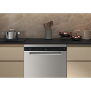 Whirlpool, 15 place settings, stainless steel - Free standing dishwasher