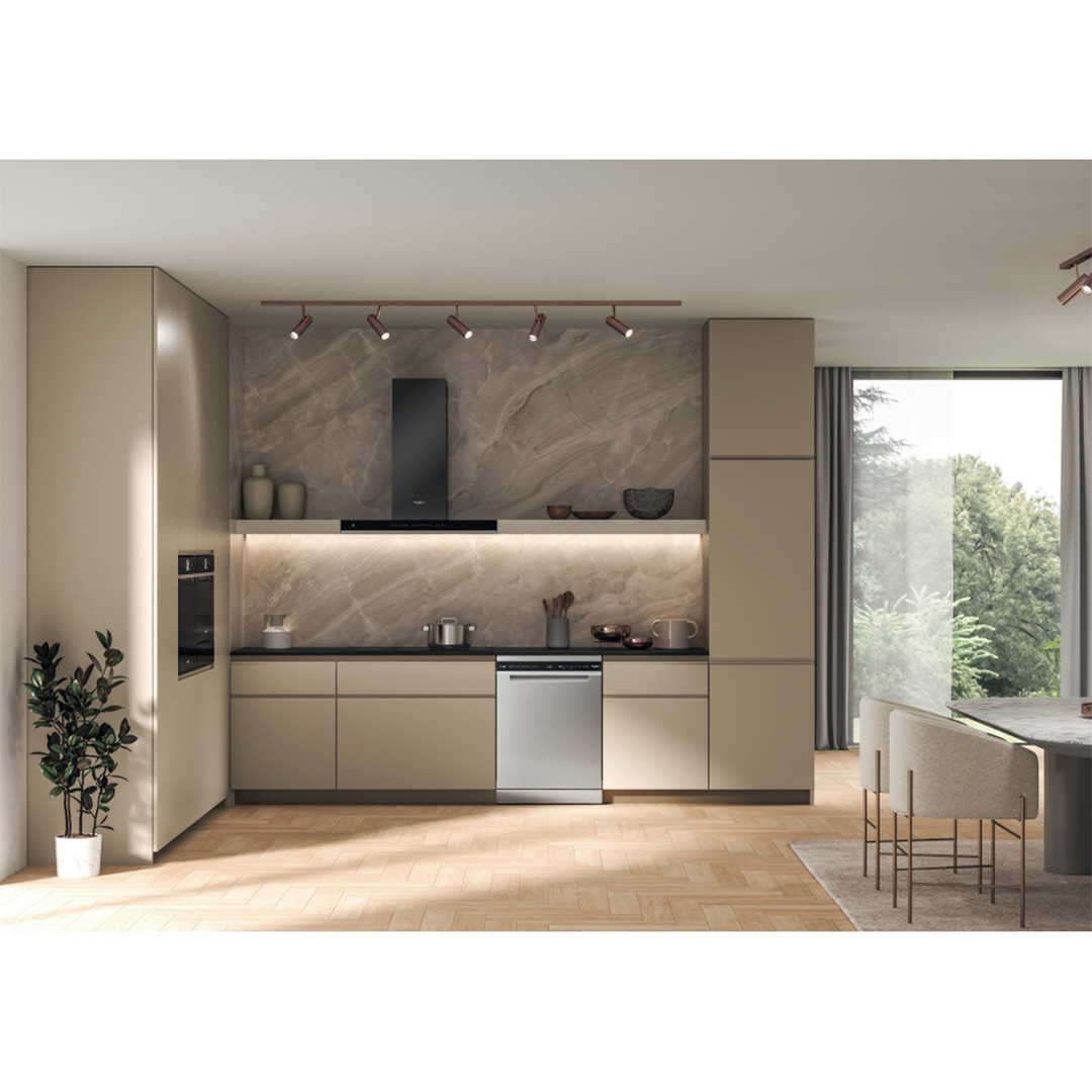 Whirlpool, 15 place settings, stainless steel - Free standing dishwasher