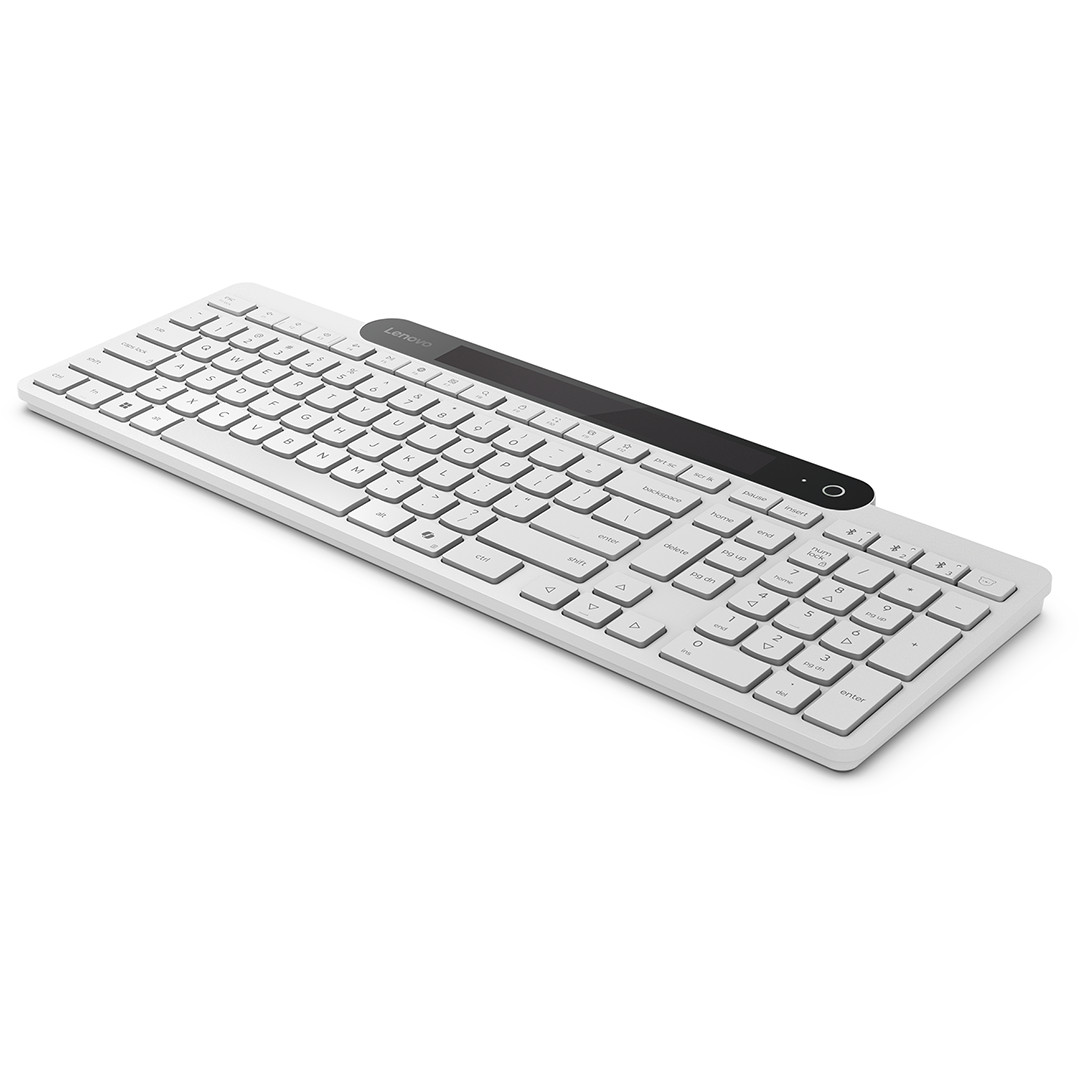 Lenovo 800 Self-Charging Bluetooth Keyboard, US, valge - Juhtmevaba klaviatuur