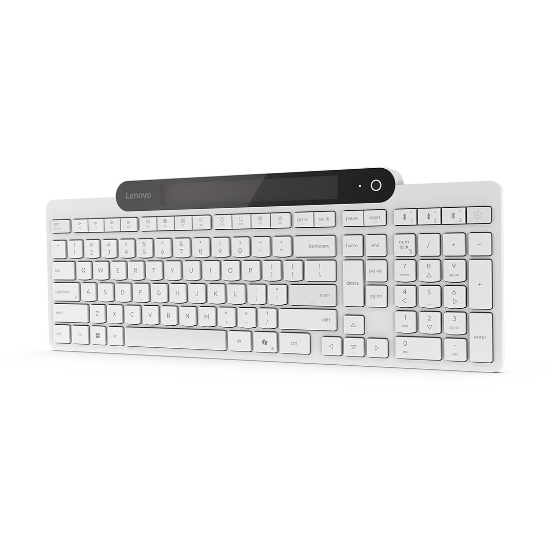 Lenovo 800 Self-Charging Bluetooth Keyboard, US, valge - Juhtmevaba klaviatuur